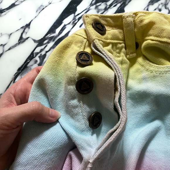 UNIF Rainbow Sherbet Gradient Cutoff Shorts - Picture 6 of 6